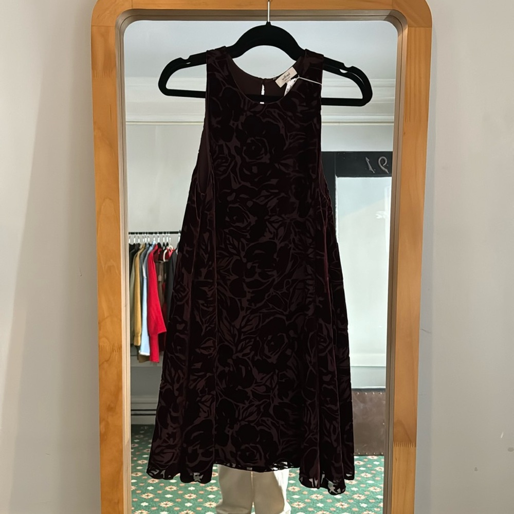 Wilfred silk maroon dress with pockets